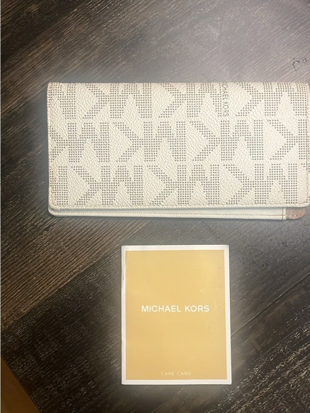 Michael Kors Cream and Tan Continental Card Wallet